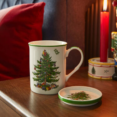 Christmas Tree Mug & Coaster Set